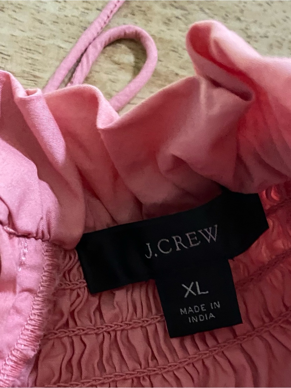 J Crew Women’s Sz XL Pink Smocked Neck Puff-Sleeve Cotton Poplin Top - Picture 9 of 17